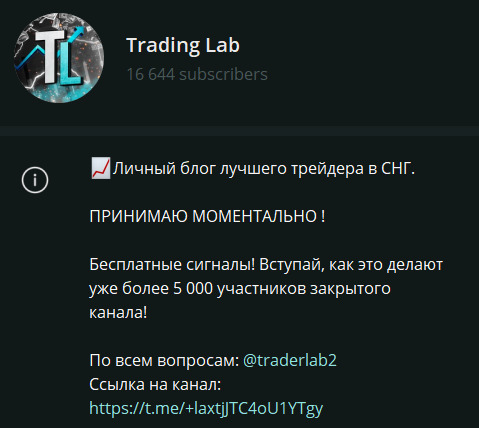 Trading Lab — Телеграмм-канал