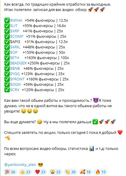 Отработка сигналов