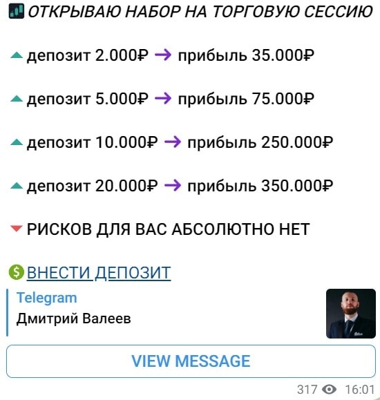 Дмитрий Валеев депозиты