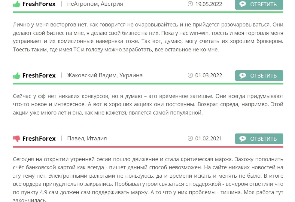 Fresh Forex услуги