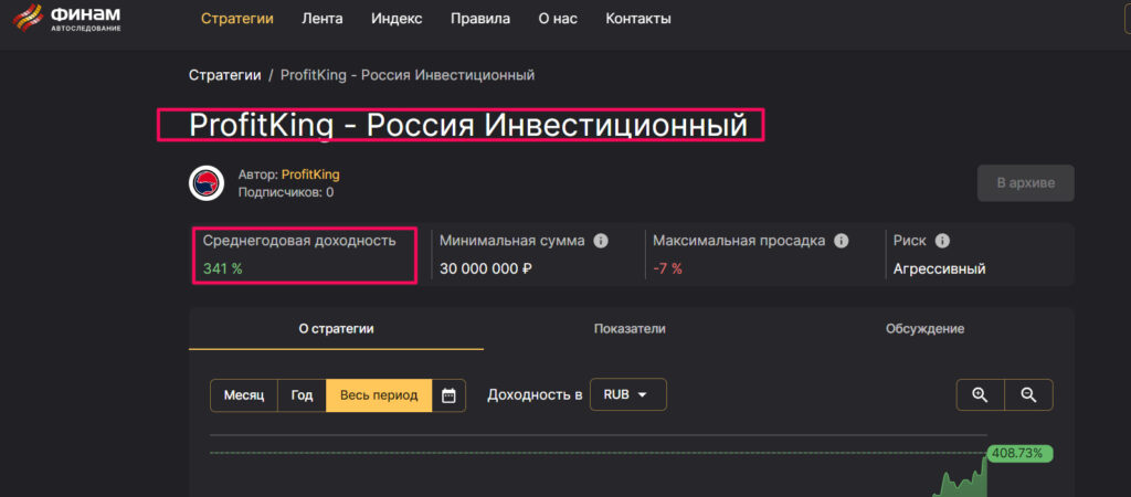 Сайт Profitking