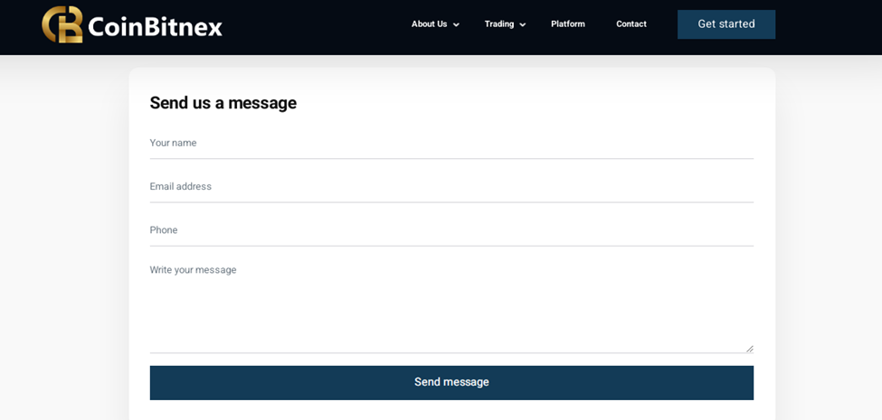 Форма обратной связи CoinBitnex