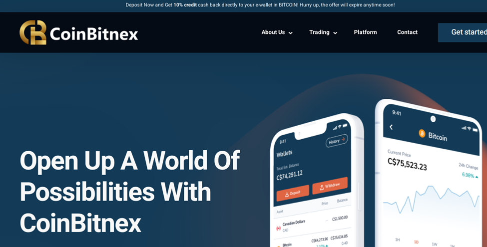 Официальный сайт брокера CoinBitnex