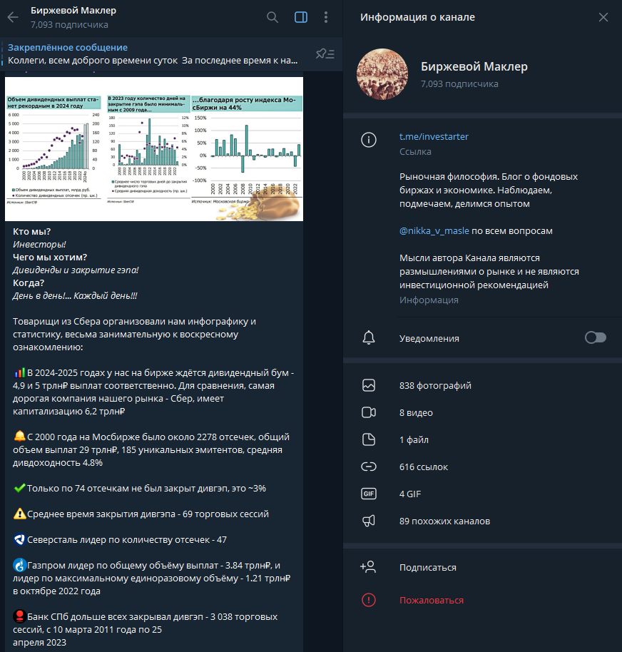 биржевой маклер телеграм канал