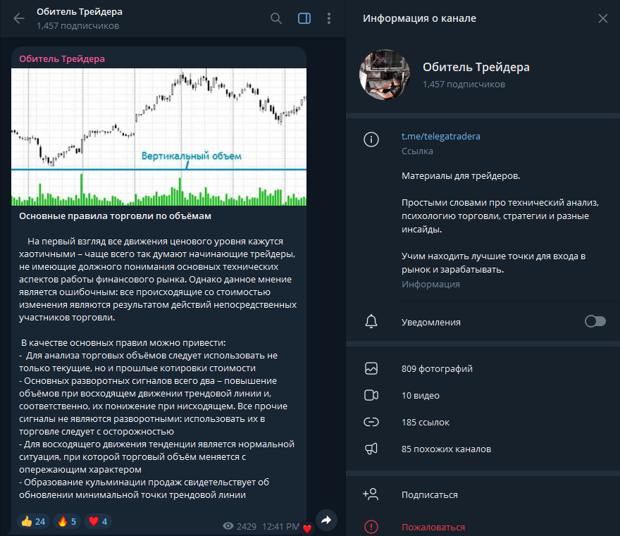 обитель трейдера Телеграмм