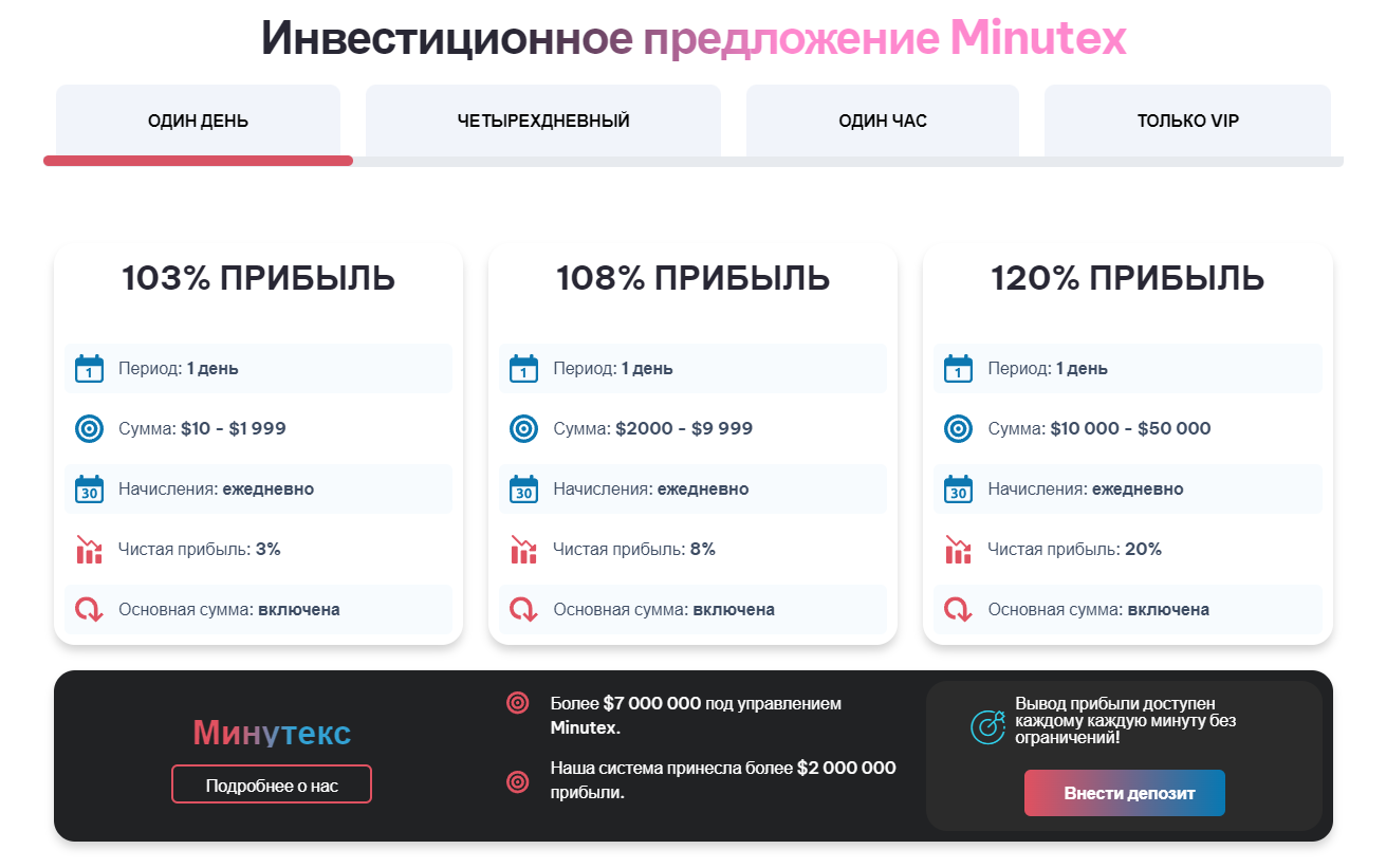 проект minutex