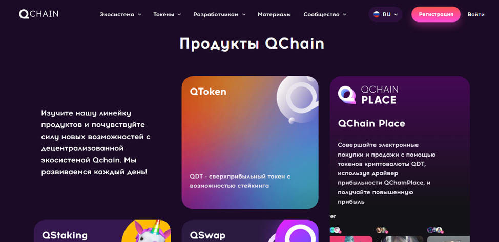 Продукты платформы QCHAIN