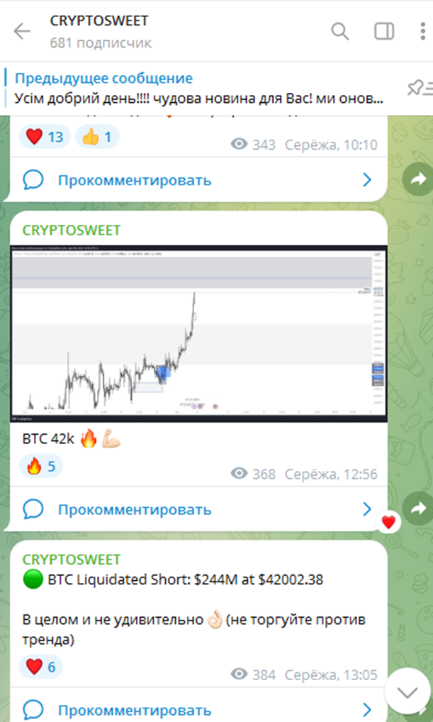 Telegram проект Крипто Свит