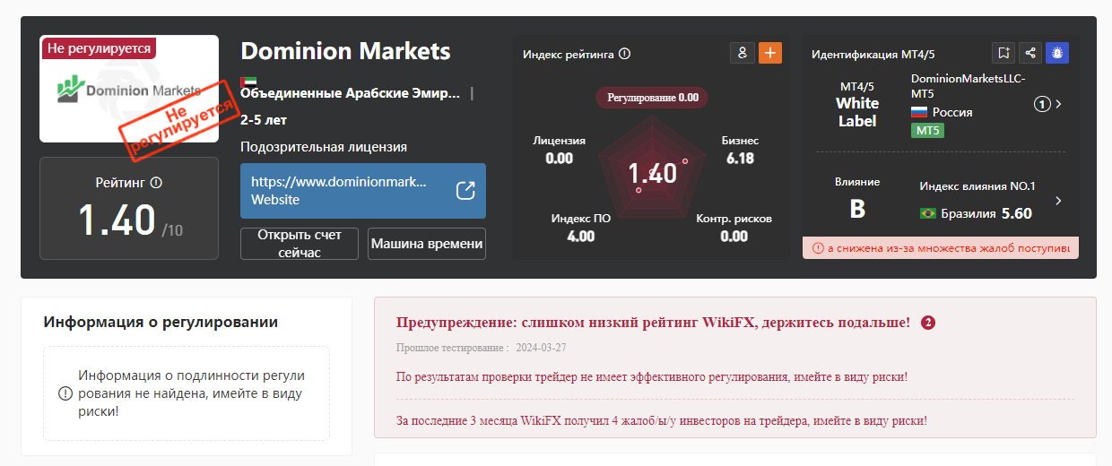 отзывы и обзор DominionMktsLLC