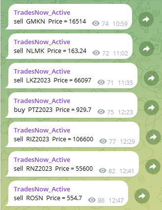 trades now active