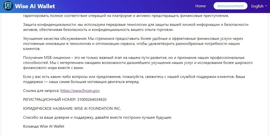 wise ai wallet отзывы
