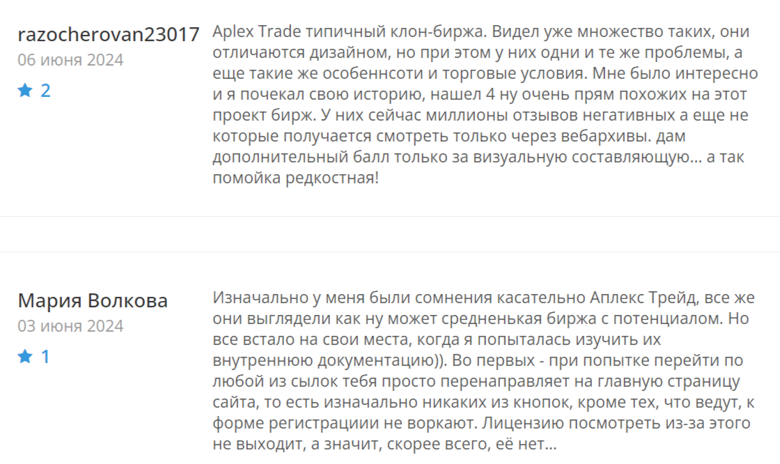 aplex trade отзывы