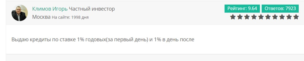 климов игорь сергеевич кредит на карту отзывы