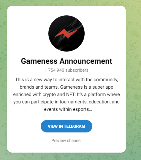 gameness telegram