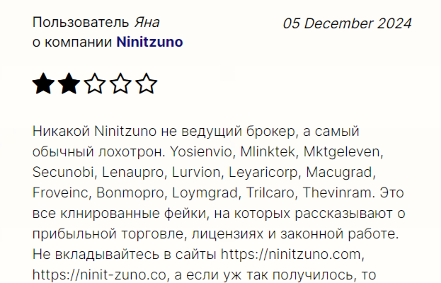 ninitzuno отзывы